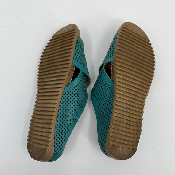 BioNatura Pamina slide comfort sandals green blue mesh criss-cross 39 8 - Picture 7 of 7